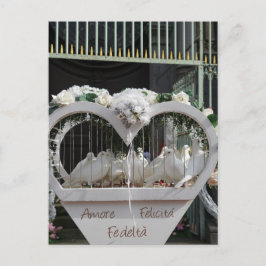 Hochzeits Tauben warten auf das Brautpaar Briefkaart