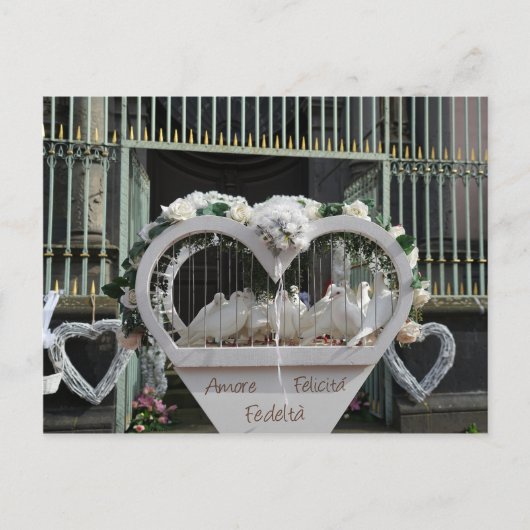 Hochzeits Tauben warten auf das Brautpaar Briefkaart (Voorkant)