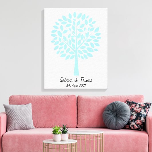 Hochzeitsbaum, Wedding tree, Hochzeitsgästebuch Canvas Afdruk (Insitu (Woonkamer))