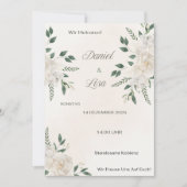 Hochzeitseinladung Elegant Floral – Naturweiß Kaart (Voorkant)