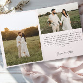 Hochzeitshandschrift Danke 3 Fotos Hellrosa Bedankkaart