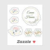 Hochzeitsstickers mit Blumenmotiv Sticker (Vel)