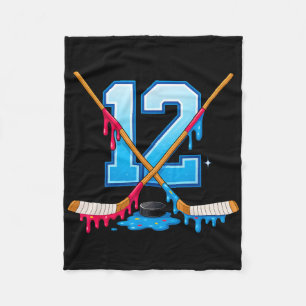 Hockey 12-jarige ijs druppel jeugd 12e verjaardag fleece deken