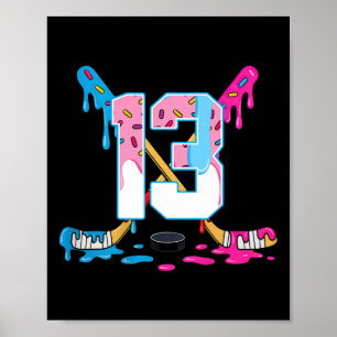 Hockey 13 jaar oud ijsdruppel 13e verjaardag K Poster