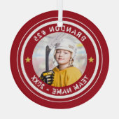 Hockey 2 Foto Persoonlijke Keepomwille Glas Ornament (Achterkant)