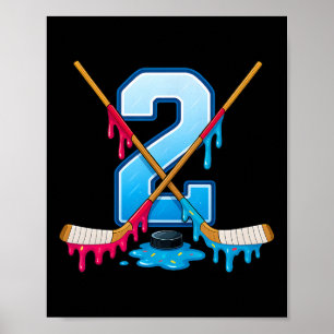 Hockey 2 jaar oude ijsdruppel jeugd 2e verjaardag poster