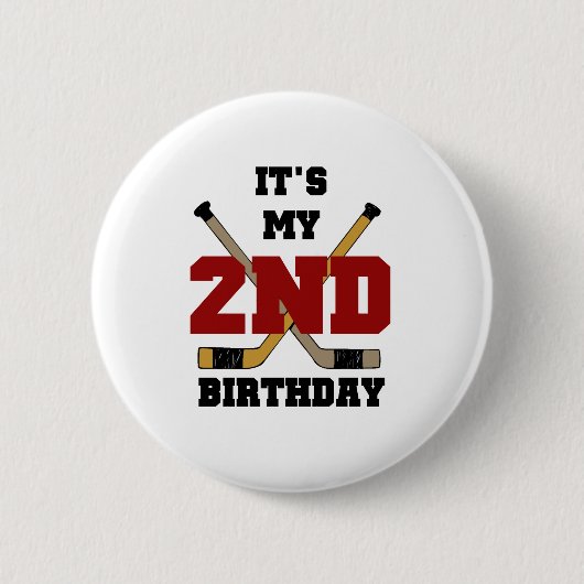 Hockey 2de verjaardag ronde button 5,7 cm (Voorkant)