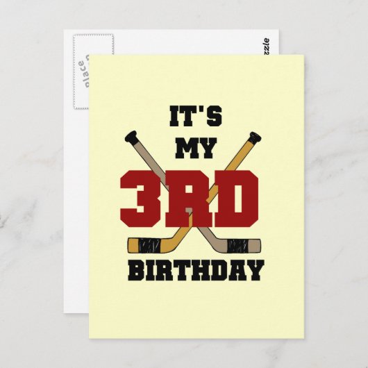 Hockey 3e verjaardag Tshirts en geschenken Briefkaart (Voorkant / Achterkant)