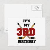 Hockey 3e verjaardag Tshirts en geschenken Briefkaart (Voorkant / Achterkant)