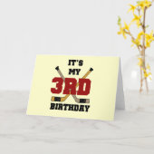Hockey 3e verjaardag Tshirts en geschenken Kaart (Gele Bloem)