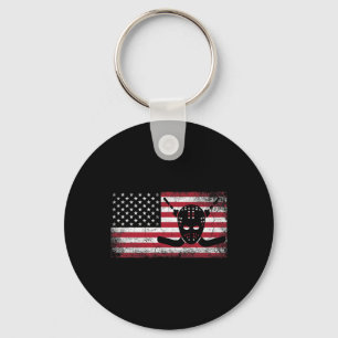 Hockey 4 juli Amerikaanse vlag Patriottische Usa M Sleutelhanger