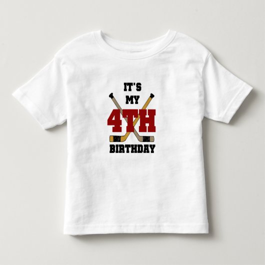 Hockey 4e verjaardag Tshirts en geschenken (Voorkant)