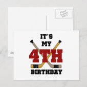 Hockey 4e verjaardag Tshirts en geschenken Briefkaart (Voorkant / Achterkant)