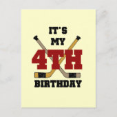 Hockey 4e verjaardag Tshirts en geschenken Briefkaart (Voorkant)