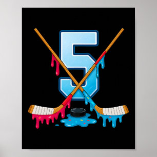Hockey 5 Jaar Oude Ijs Drip Jeugd 5e Verjaardag Poster
