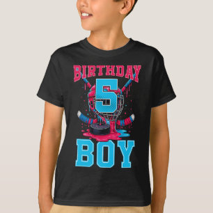 Hockey 5-jarige ijsdruppel 5e verjaardag jongen t-shirt