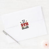 Hockey 5e verjaardag Tshirts en geschenken Ronde Sticker (Envelop)