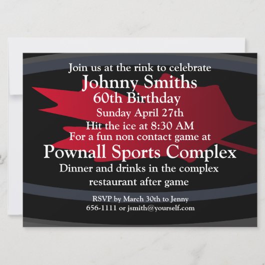 Hockey 60th. verjaardagsuitnodiging. kaart (Voorkant)