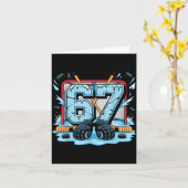 Hockey 67 Drip Ice Rink Gloves Meme Six Seven Srts Kaart (Gele Bloem)
