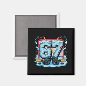 Hockey 67 Drip Ice Rink Gloves Meme Six Seven Srts Magneet (Voorkant / Achterkant)