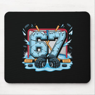 Hockey 67 Drip IJshal Handschoenen Meme Zes Zeven Muismat