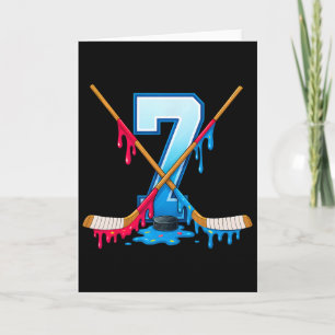 Hockey 7 jaar oude ijsdruppel jeugd 7e verjaardag kaart