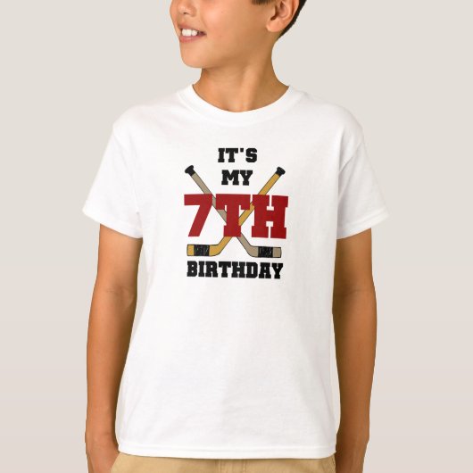 Hockey 7th Birthday T-shirt (Voorkant)