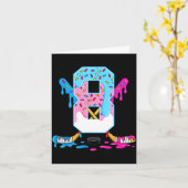 Hockey 8 Years Old Ice Cream Drip 8th Birthday Kid Kaart (Gele Bloem)