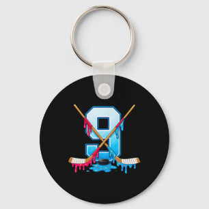 Hockey 9 Jaar Oude Ijs Drip Jeugd 9e Verjaardag Sleutelhanger