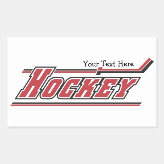Hockey (aanpasbaar) rechthoekige sticker (Voorkant)