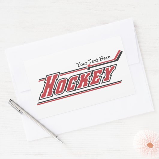 Hockey (aanpasbaar) rechthoekige sticker (Envelop)