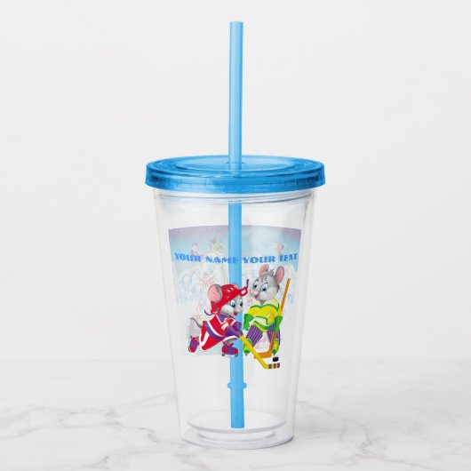 hockey acryl drinkbeker (Voorkant)