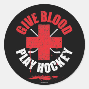Hockey afspelen in het bloed v1 ronde sticker
