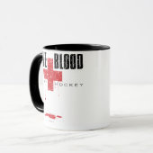 Hockey afspelen in het bloed v2 mok (Voorkant links)