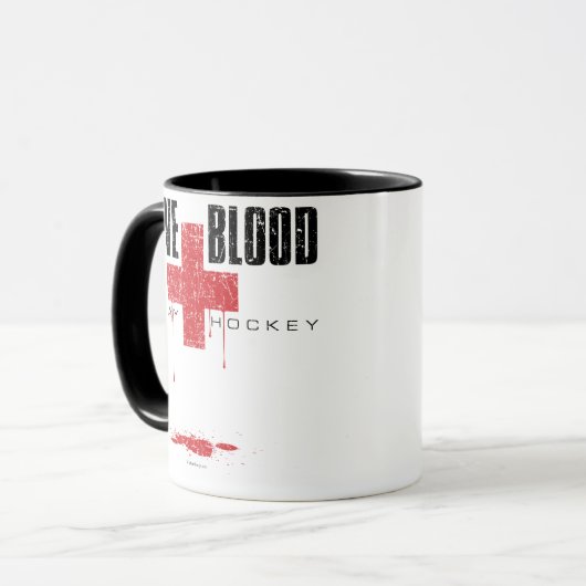 Hockey afspelen in het bloed v2 mok (Voorkant links)