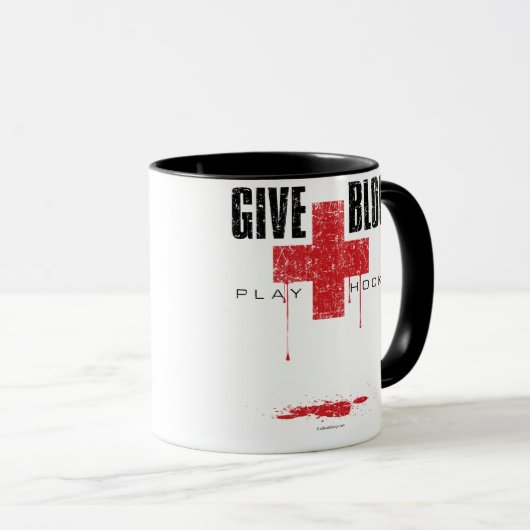 Hockey afspelen in het bloed v2 mok (Voorkant rechts)