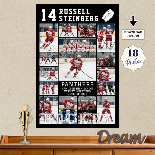 Hockey Afstudeerfeest 18 Foto Collage Poster