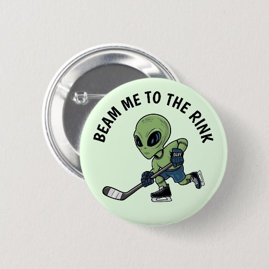 Hockey Alien  Ronde Button 5,7 Cm (Voorkant /achterkant)