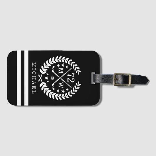 Hockey ALL-STAR Custom Initialen and Name Black Bagagelabel (Voorkant (horizontaal))