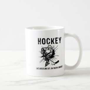 Hockey als worstelen maar op bevroren beton Grappi Koffiemok