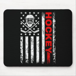 Hockey American Flag Cool Ice Hockey Player Mannen Muismat