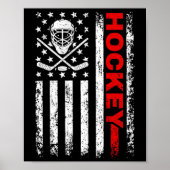 Hockey American Flag Cool Ice Hockey Player Mannen Poster (Voorkant)