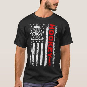 Hockey American Flag Cool Ice Hockey Player Mannen T-shirt