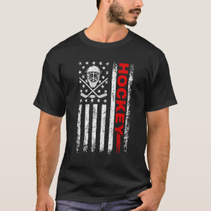 Hockey American Flag Cool Ice Hockey Player Mannen T-shirt