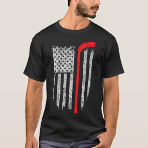 Hockey American Flag Hockey T-shirt IJshockey Spel