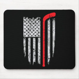 Hockey American Flag Hockey T-shirt IJshockey Spel Muismat