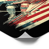 Hockey American Flag Patriotic USA Poster (Hoek)