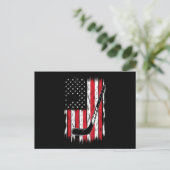 Hockey American Flag Sports Retro Vintage Briefkaart (Staand voorkant)
