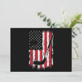 Hockey American Flag Sports Retro Vintage Kaart (Staand voorkant)