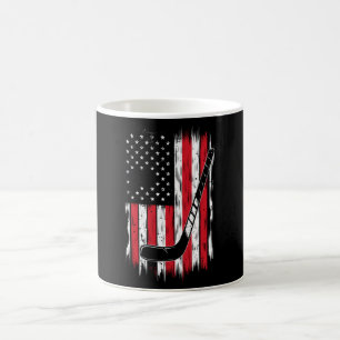 Hockey American Flag Sports Retro Vintage Koffiemok